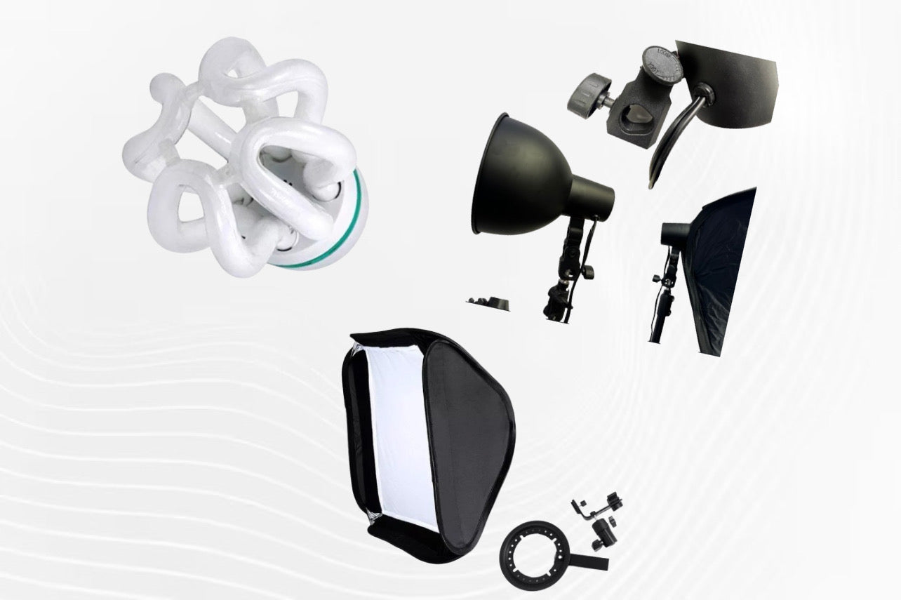 Flash Softbox With Mounting / 50W Compact Fluorescent Li ghting Bulb / Studio continues lightkit