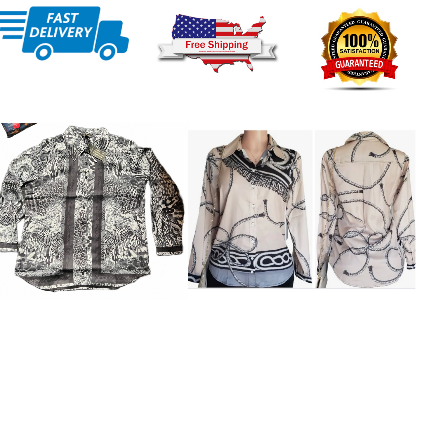 Diane Gilman DG2 PRINTED CHARMEUSE Shirt BLK