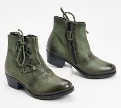 NEW Miz Mooz Leather Baxter Ankle Boot Comfort Side Lace Up