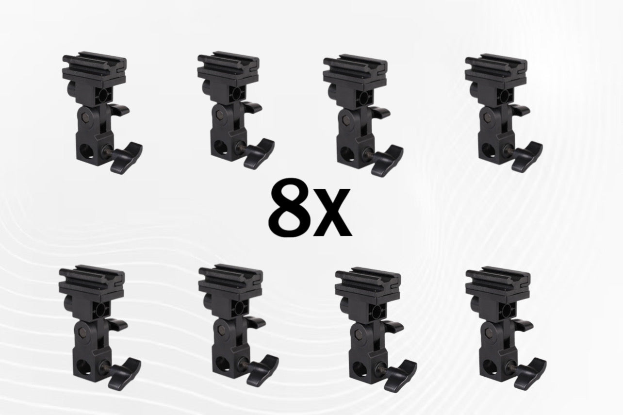 8X From Bracket Umbrella Holder Flash Hot Shoe Mount Adapter Light Stand