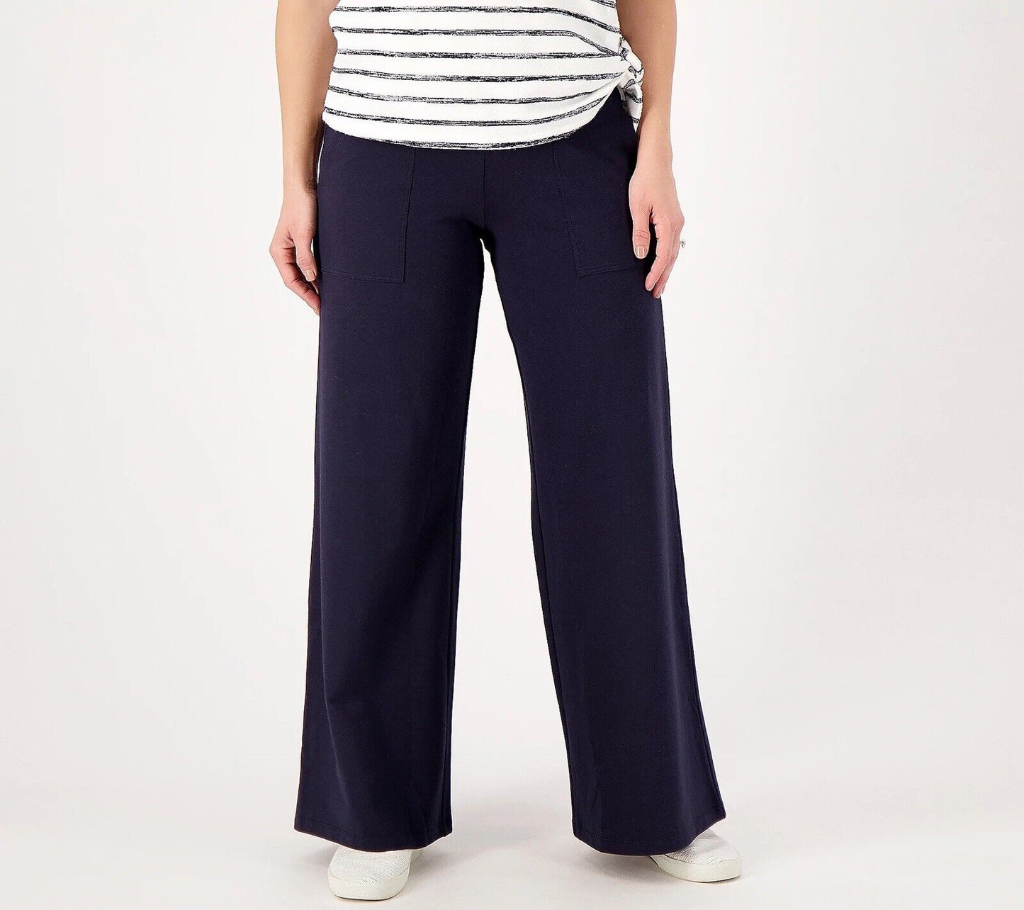 Women with Control Tummy Control Wide Leg Pants (Navy, X-Small) A573610
