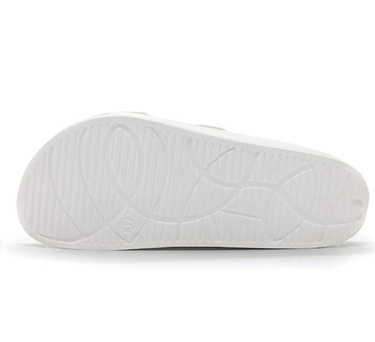 FUNKYMONKEY Women's Comfort Slides Double Buckle, White/Sandals/Women, Size 9