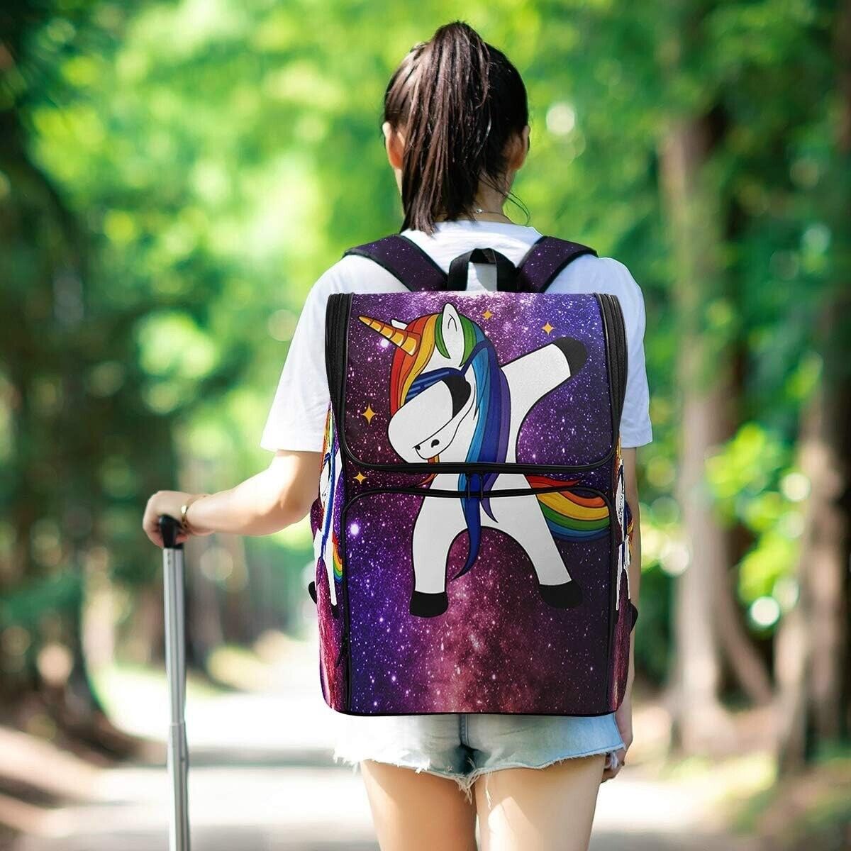 ZZKKO Animal Unicorn Space Galaxy Backpacks College Book Laptop Bag Camping
