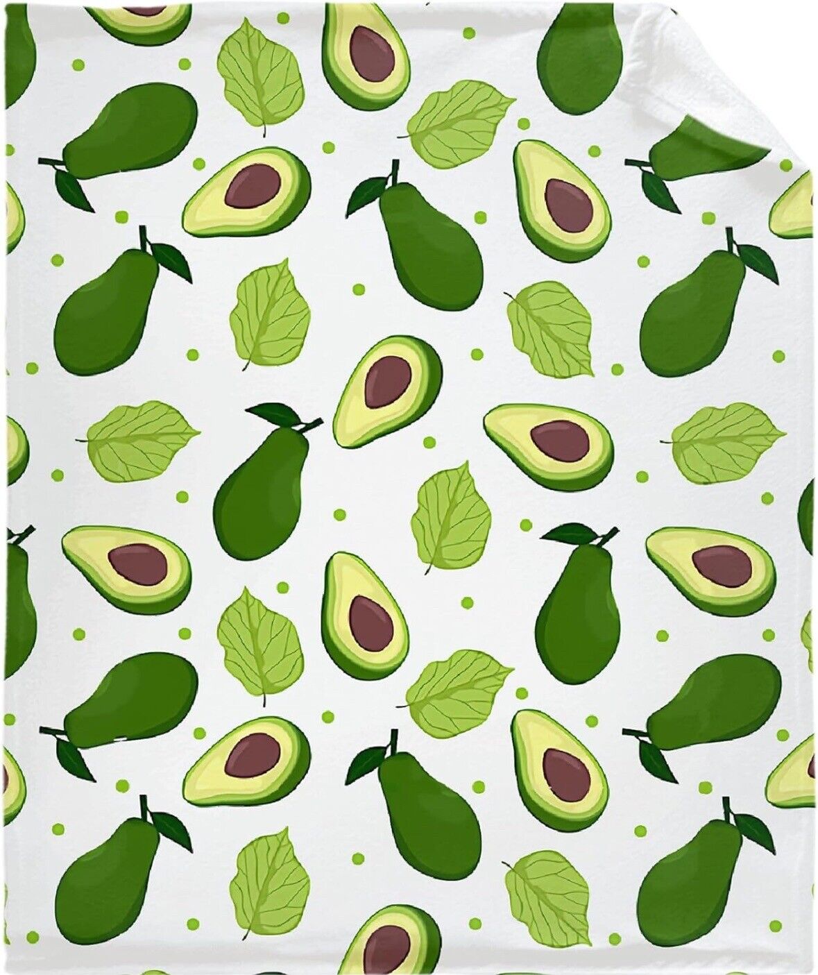 Qutown Fruit Avocado Cartoon Blanket Throw Soft Lightweight Warm Cozy 50”x40”