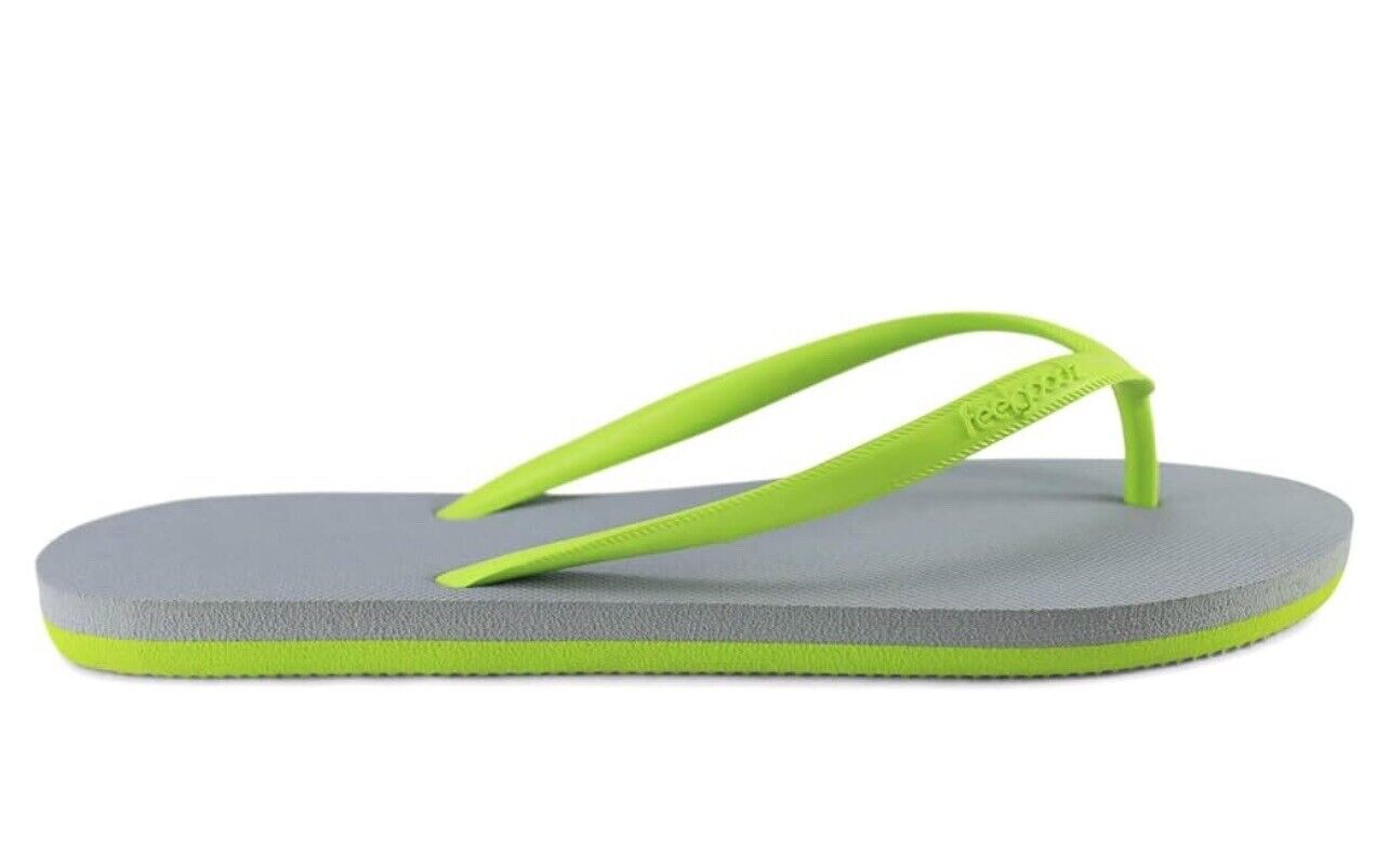 Feelgoodz Women's Streams Natural Rubber Comfort Flip Flops Size 9 Lime