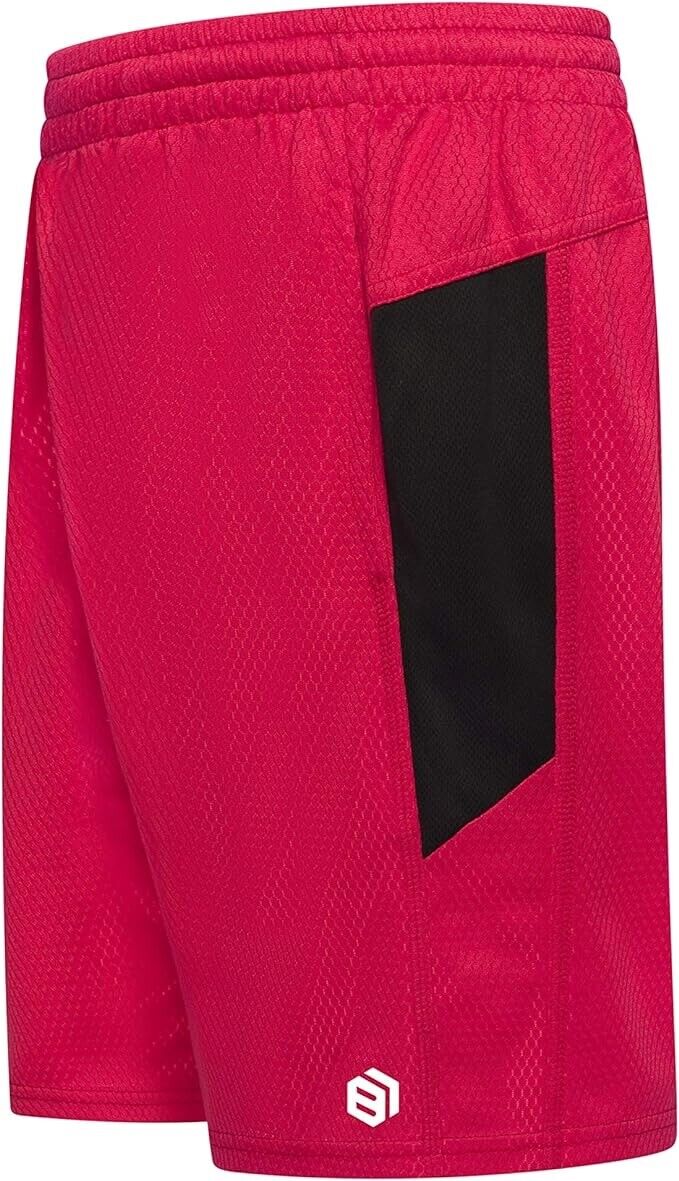 Boys Premium Active Athletic Performance Shorts with Pockets - 3 Pack ( XL )