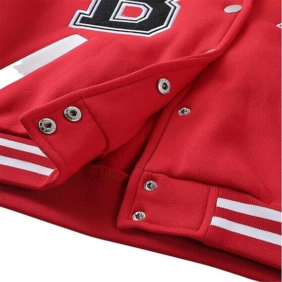 Women Varsity Jackets-vintange Baseball Coat 90's (Red B,Medium)