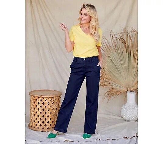 Candace Cameron Bure Breezy Cotton V-Neck Tee Sunshine XS