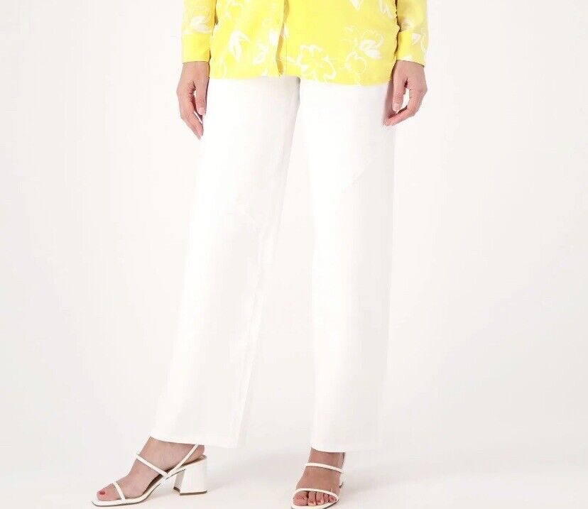 Women with Control Women's Pants Sz XS Tummy Wide Leg White A566564