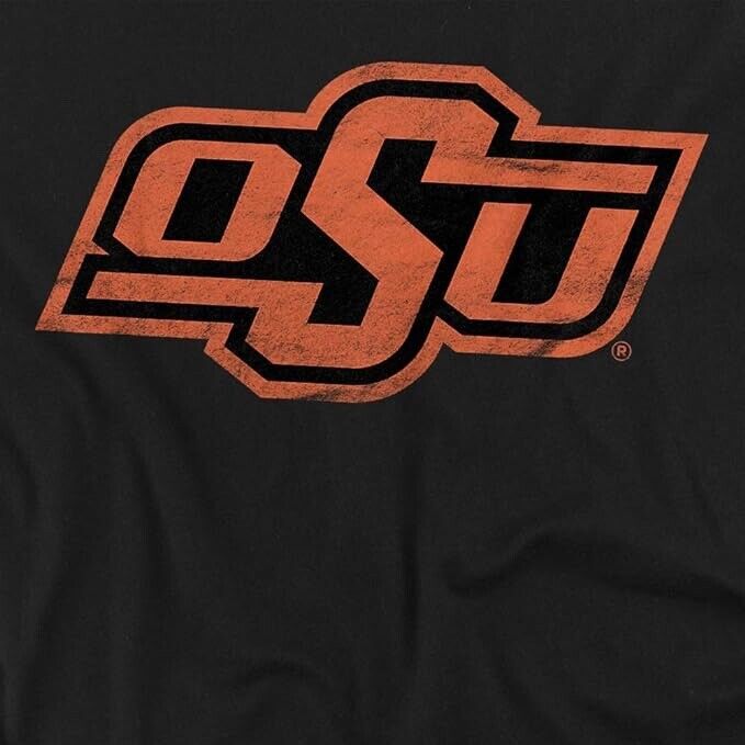 Oklahoma State University Official Distressed Primary Unisex T-Shirt, (Black, L)