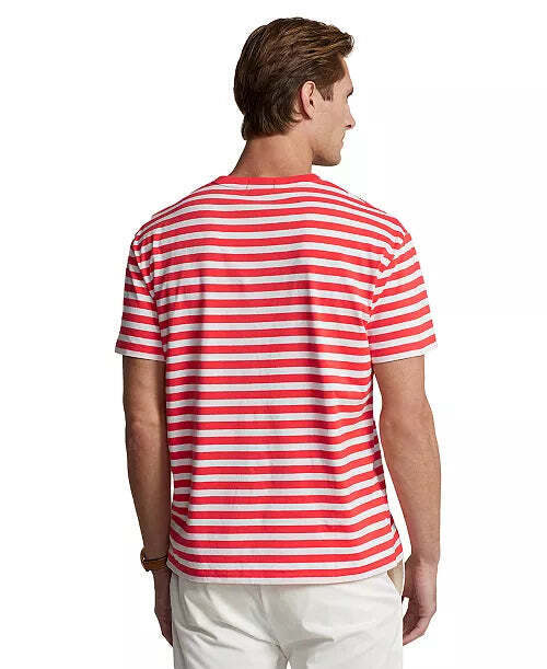 Polo Ralph Lauren Men's Classic-Fit Striped Jersey T-Shirt- Red Multi