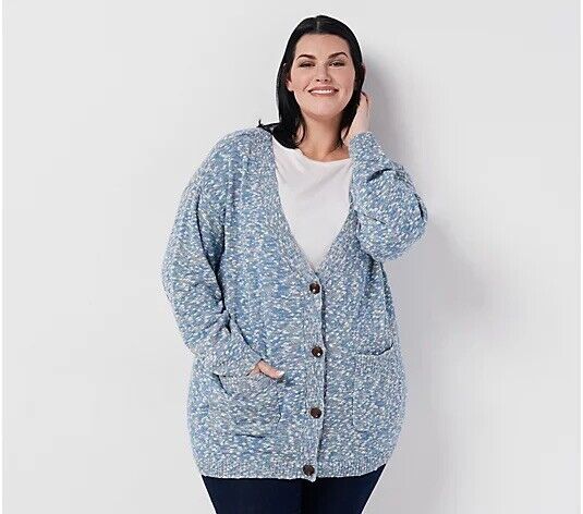 All Worthy Hunter McGrady Boyfriend Cardigan (Blue, Size XXS) A391931