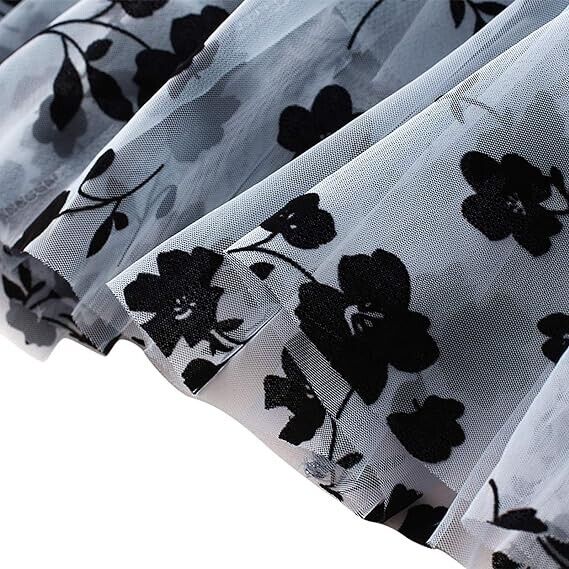 Nyaon Womens Tutu Tulle Skirts Elastic High Waist Floral, (Blue,one size)