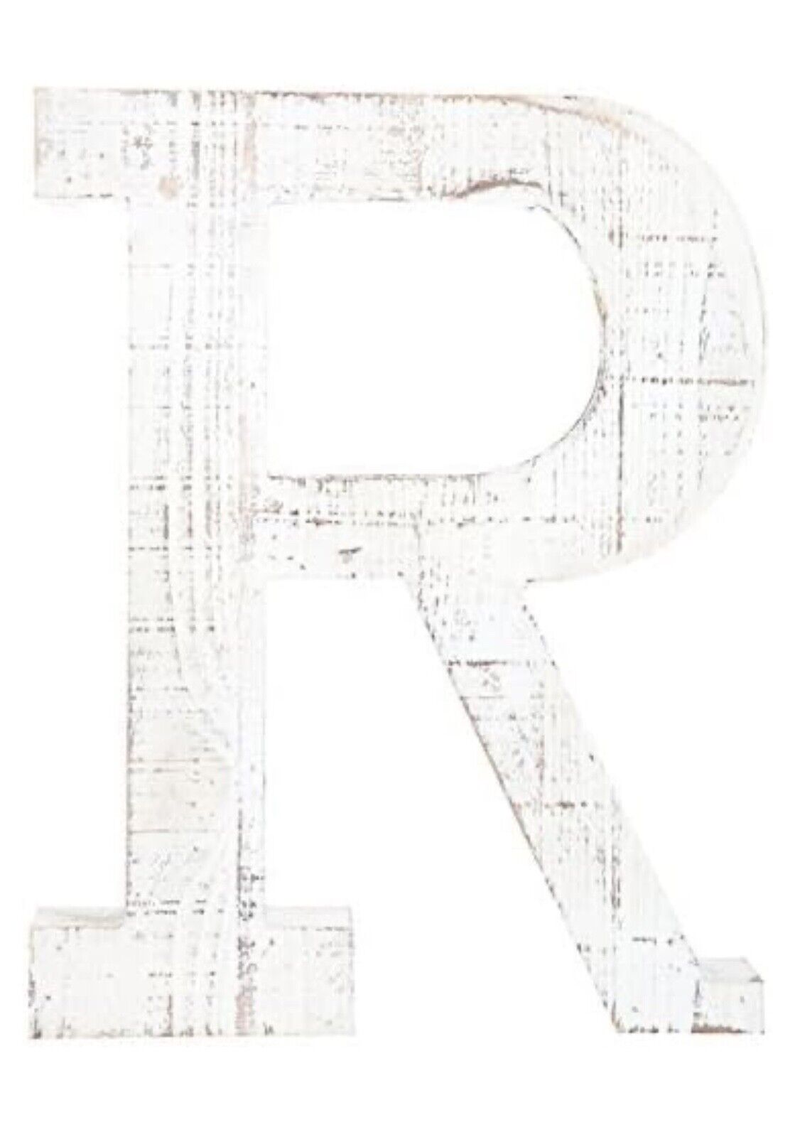Distressed White Alphabet Wall Décor/Free Standing Monogram Letter "R"