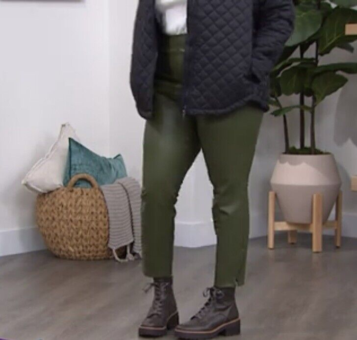 WE Living in Yellow Distressed Faux Leather Legging (Olive, L) 772100