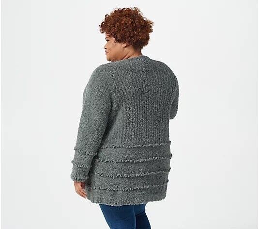 Barefoot Dreams CozyChic Boardwalk Cardigan in Agave Green L