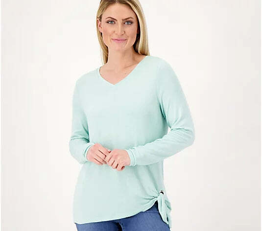 Belle by Kim Gravel Women’s Brushed Knit Side Grommet Top