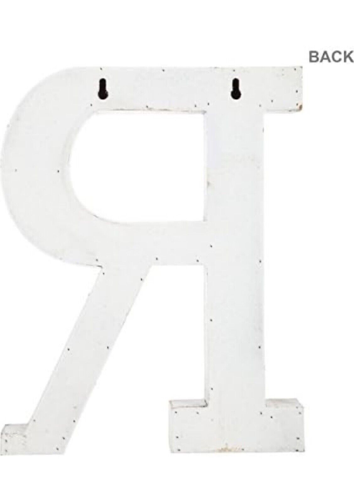 Distressed White Alphabet Wall Décor/Free Standing Monogram Letter "R"