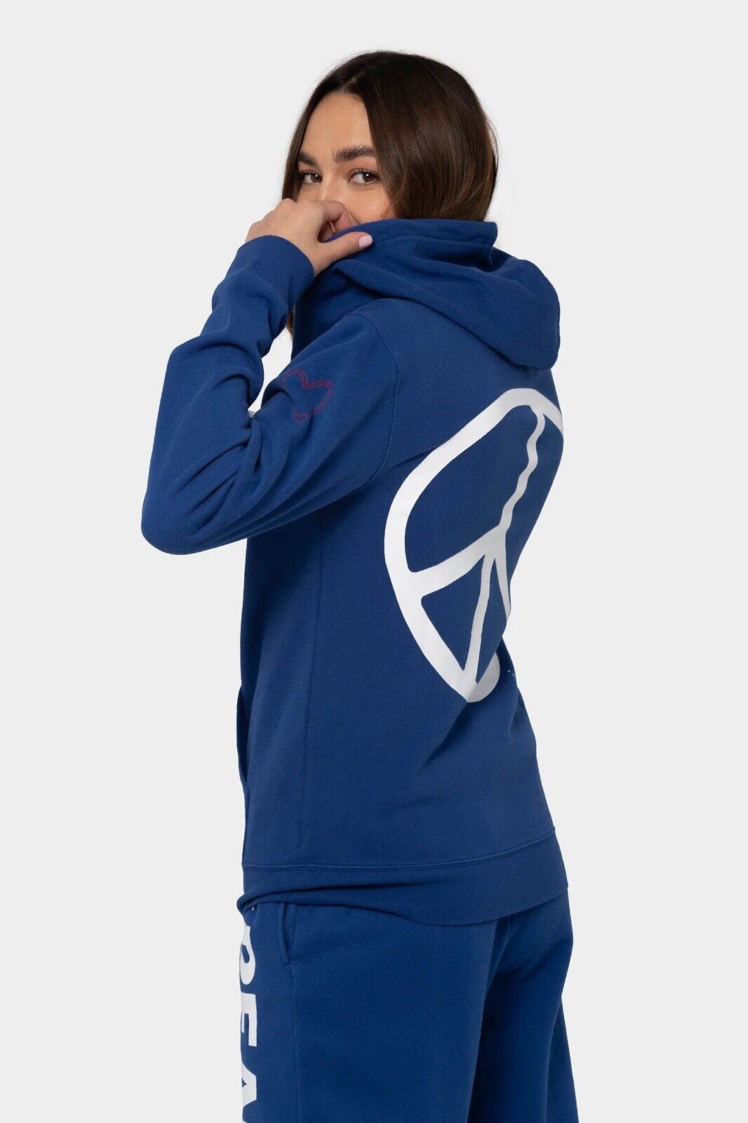 Peace Love World Love 2 Love Fleece Shirt Blue Peace XXS New