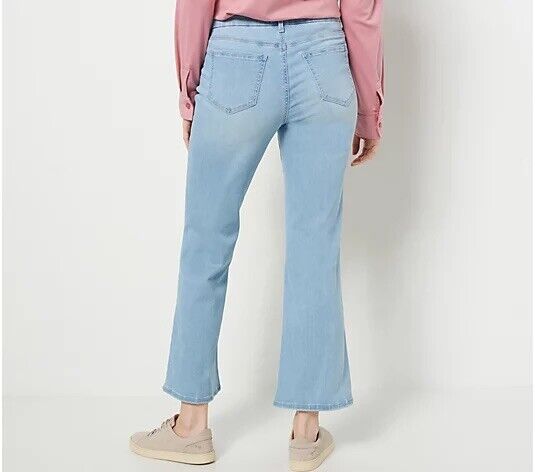 NYDJ Patchie Waist Match Relaxed Flare Ankle Jeans Hollander M NEW A504042