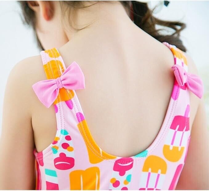 Toddler Baby Girls One Piece Ice Cream Pink Cute Swimsuit ( Size : 130 )