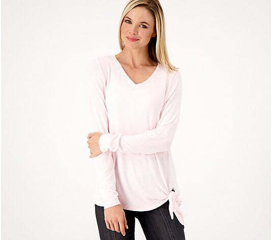 Belle by Kim Gravel Women’s Brushed Knit Side Grommet Top