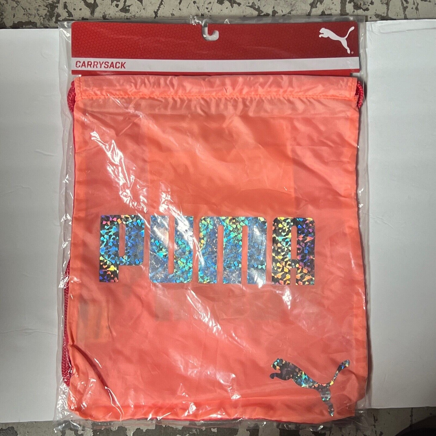 PUMA Carry Sack with Pocket, Drawstring Backpack, School, Soccer Tote, Sport Bag