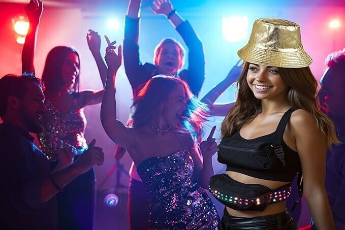 Joylife IHAUIUE Metallic Bucket Hat Trendy Fisherman Unisex Reversible Pack Gold