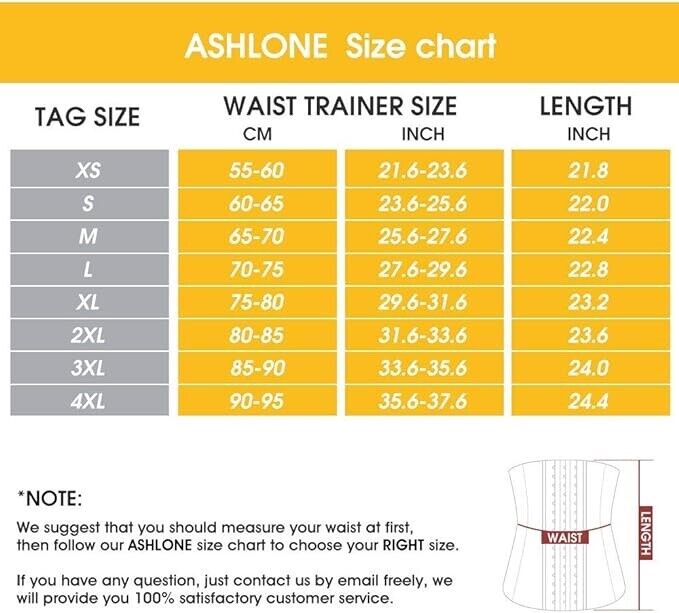 ASHLONE Waist Trainer Waist Cincher for Women Body Shaper Vest,Adjustable,(2XL)