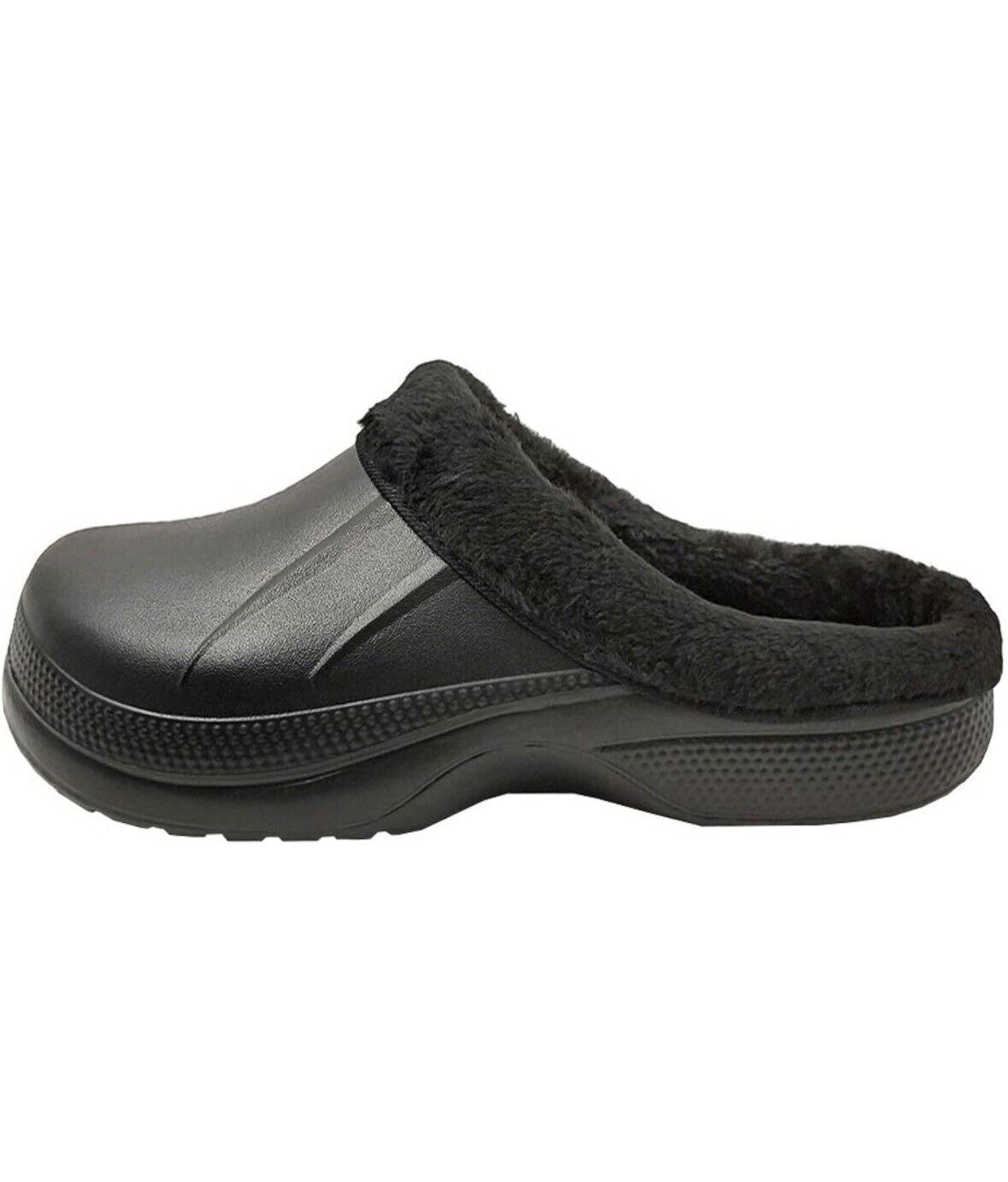 WBuffalo Unisex Lined Clogs Winter Slippers House Black 10.5-11.5 Women/9-10 Men