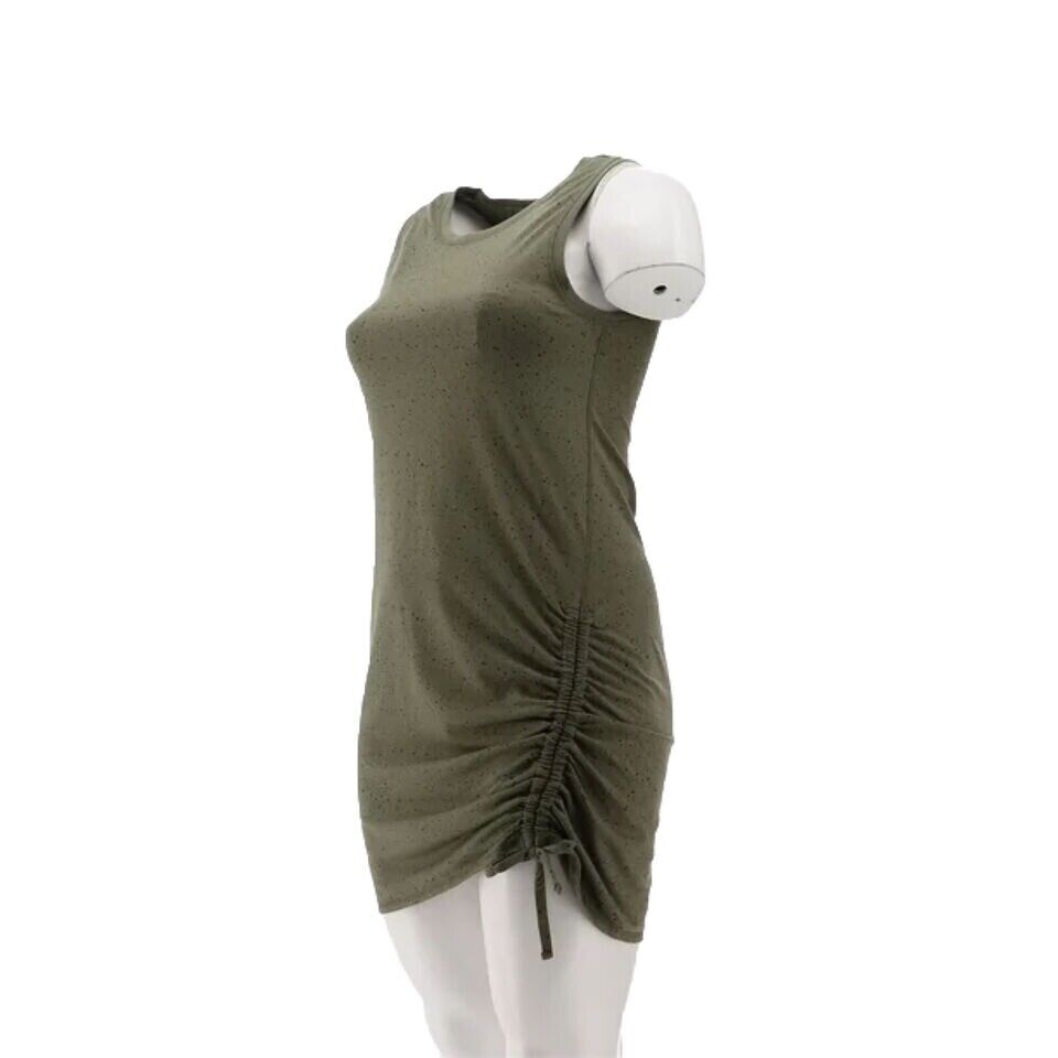 Laila Ali Adjustable Ruched Tank Dress Women's Olive Size S