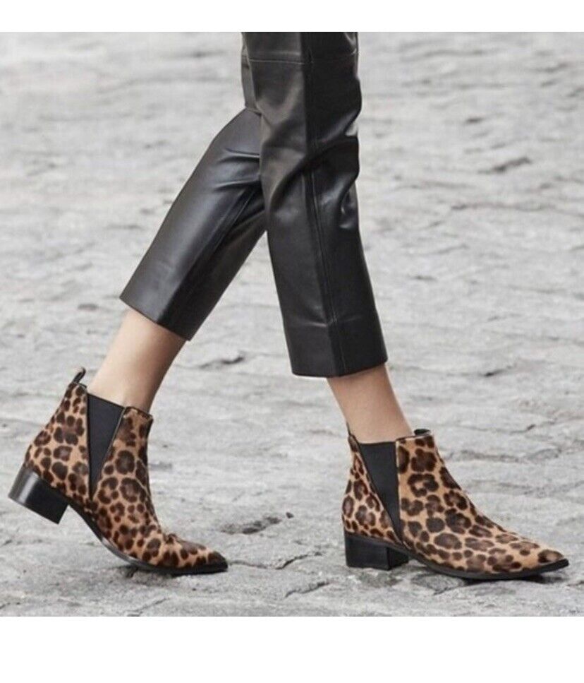 Marc Fisher Women's Animal Print Mlyalely Genuine Calf Hair Boot Sz 5M
