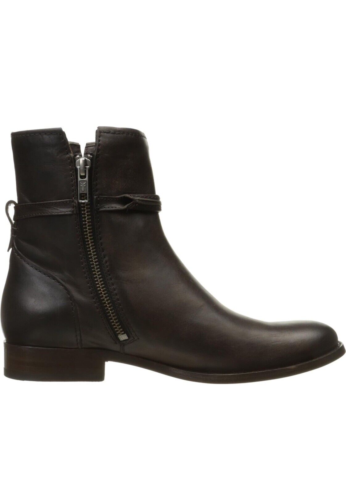 Frye Womens Melissa Seam Short Slate Leather Slim Bootie Shoe 6.5 M