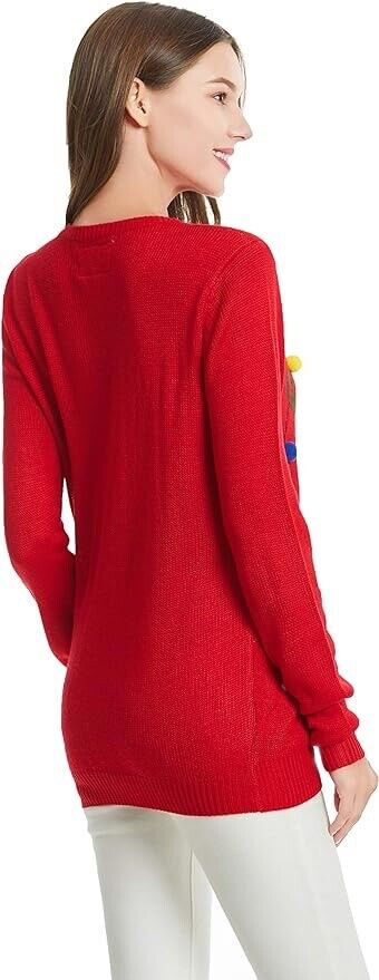 *daisysboutique* Women's Christmas Reindeer Rudolph Girl Sweater Holiday ( XXL )