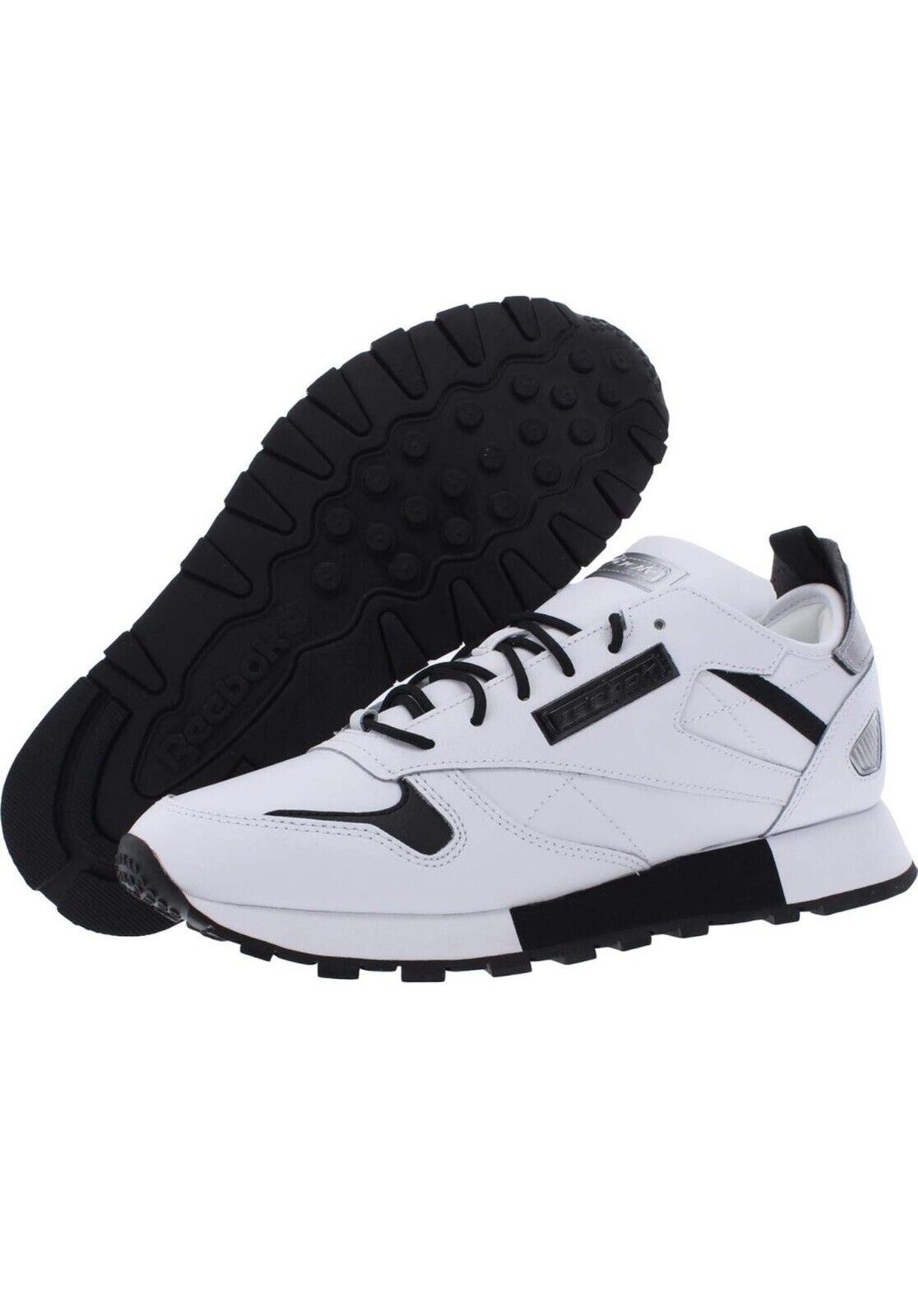 Reebok Men's Leather ReeDux Running Sneakers White/Black-US 3.5, UK 2.5 EU 34