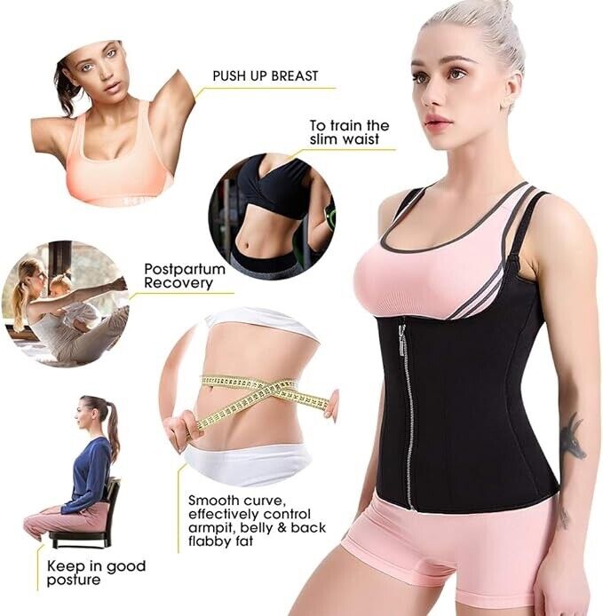 ASHLONE Waist Trainer Waist Cincher for Women Body Shaper Vest,Adjustable,(2XL)