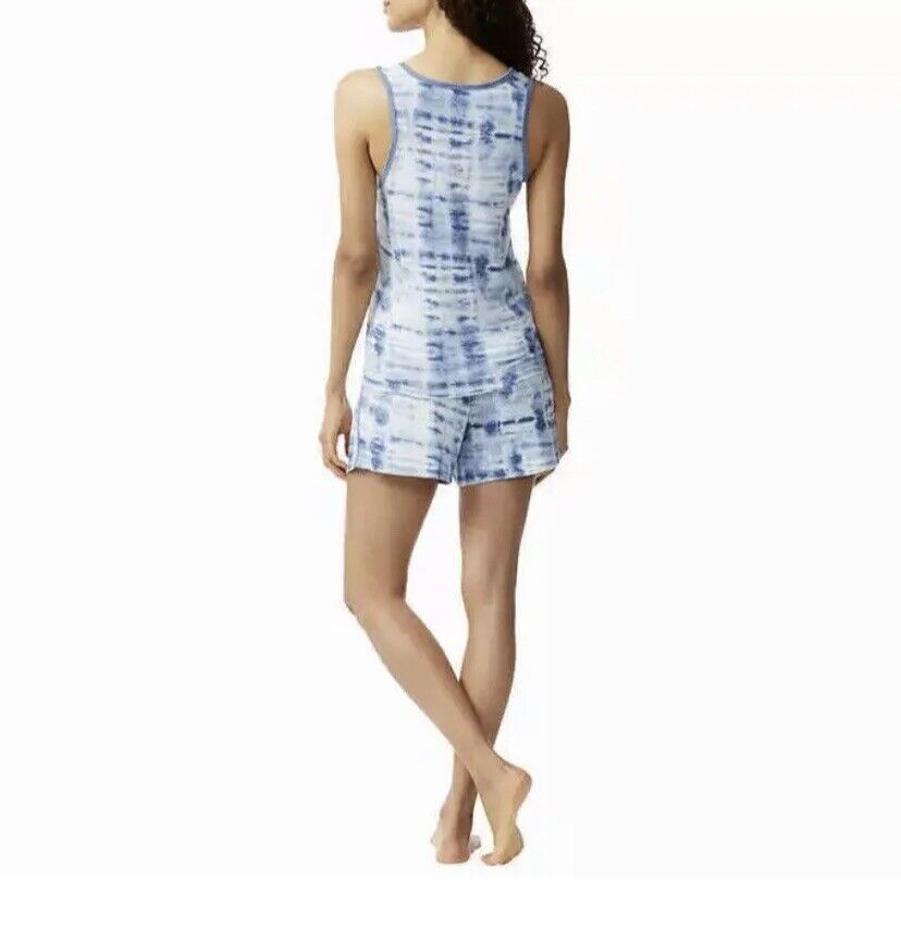 Lucky Brand Womens Pajamas Set Of 2 Piece Blue White Tie Dye Sleepwear XS NWT