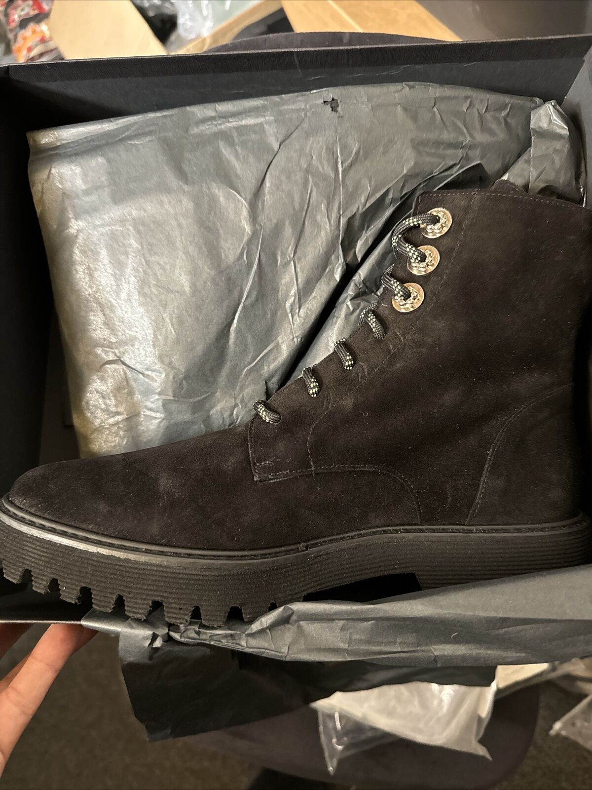 Freda Salvador EMI Black Suede/Hardware Size 9.5US