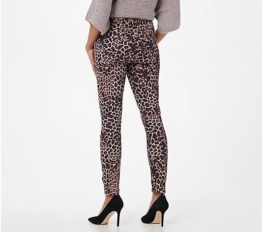 Jen7 by 7 for All Mankind Printed Ankle Skinny Jeans - Golden Leopard Size 2