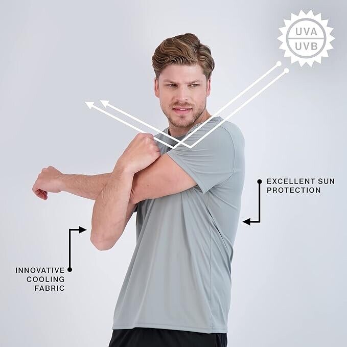 Denali Performance Men's UPF 50+ ProtectUV Short Sleeve T-Shirt ( M - Red )