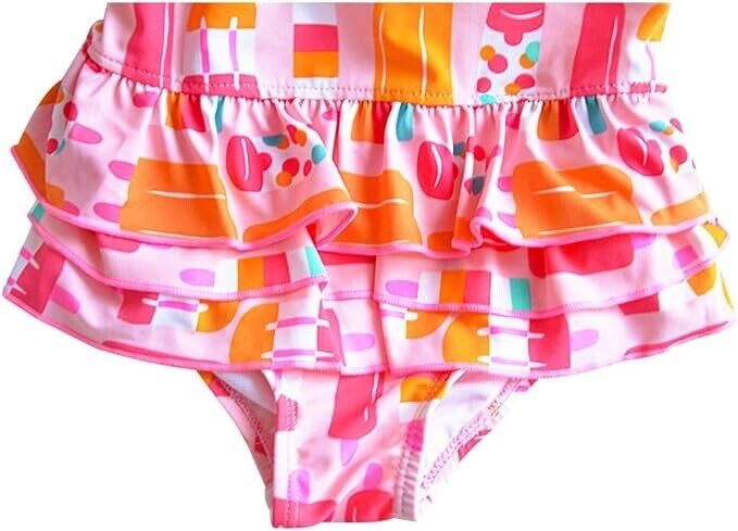 Toddler Baby Girls One Piece Ice Cream Pink Cute Swimsuit ( Size : 130 )