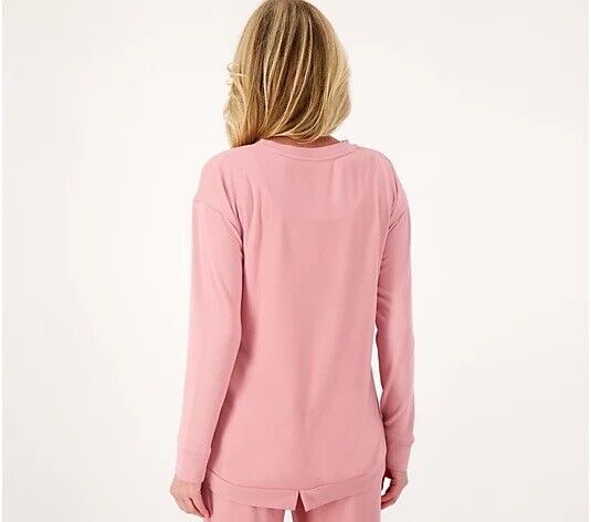 Koolaburra by UGG Women's Top Sz S Marshmallow Jersey Long-Sleeve Pink A294588