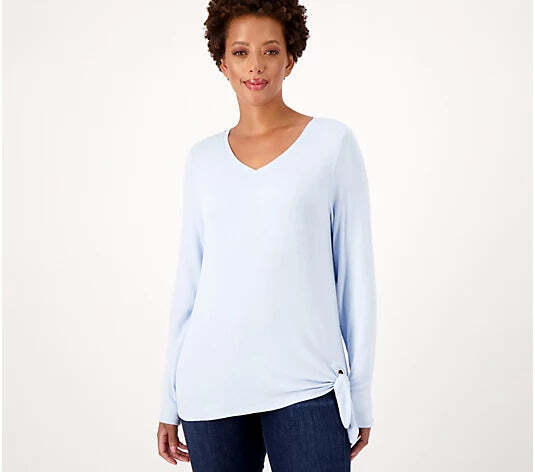Belle by Kim Gravel Women’s Brushed Knit Side Grommet Top