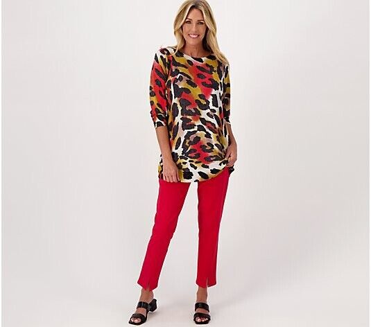 Attitudes by Renee Printed Sweater in Metallic Knit Size xxl A518215