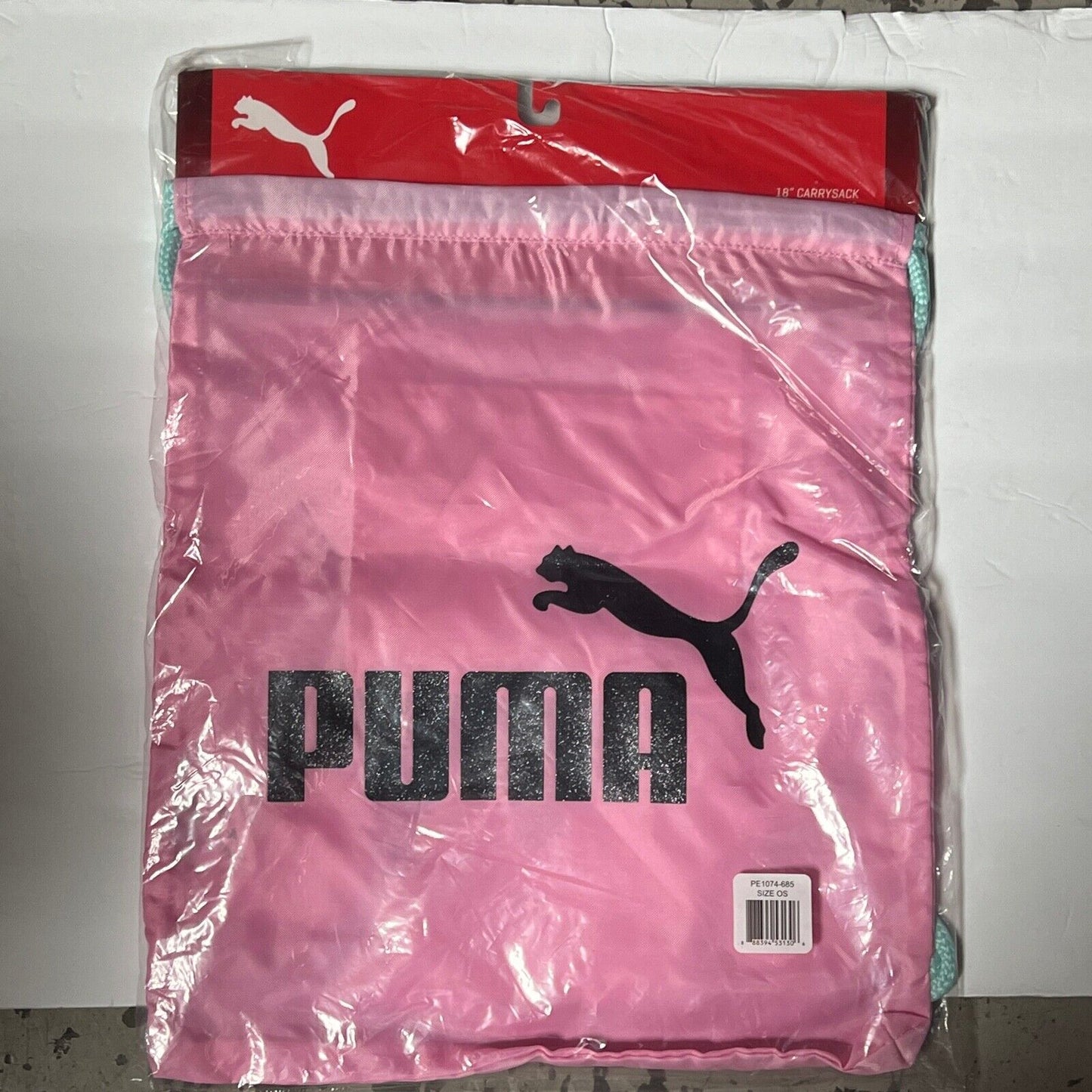 PUMA Carry Sack with Pocket, Drawstring Backpack, School, Soccer Tote, Sport Bag
