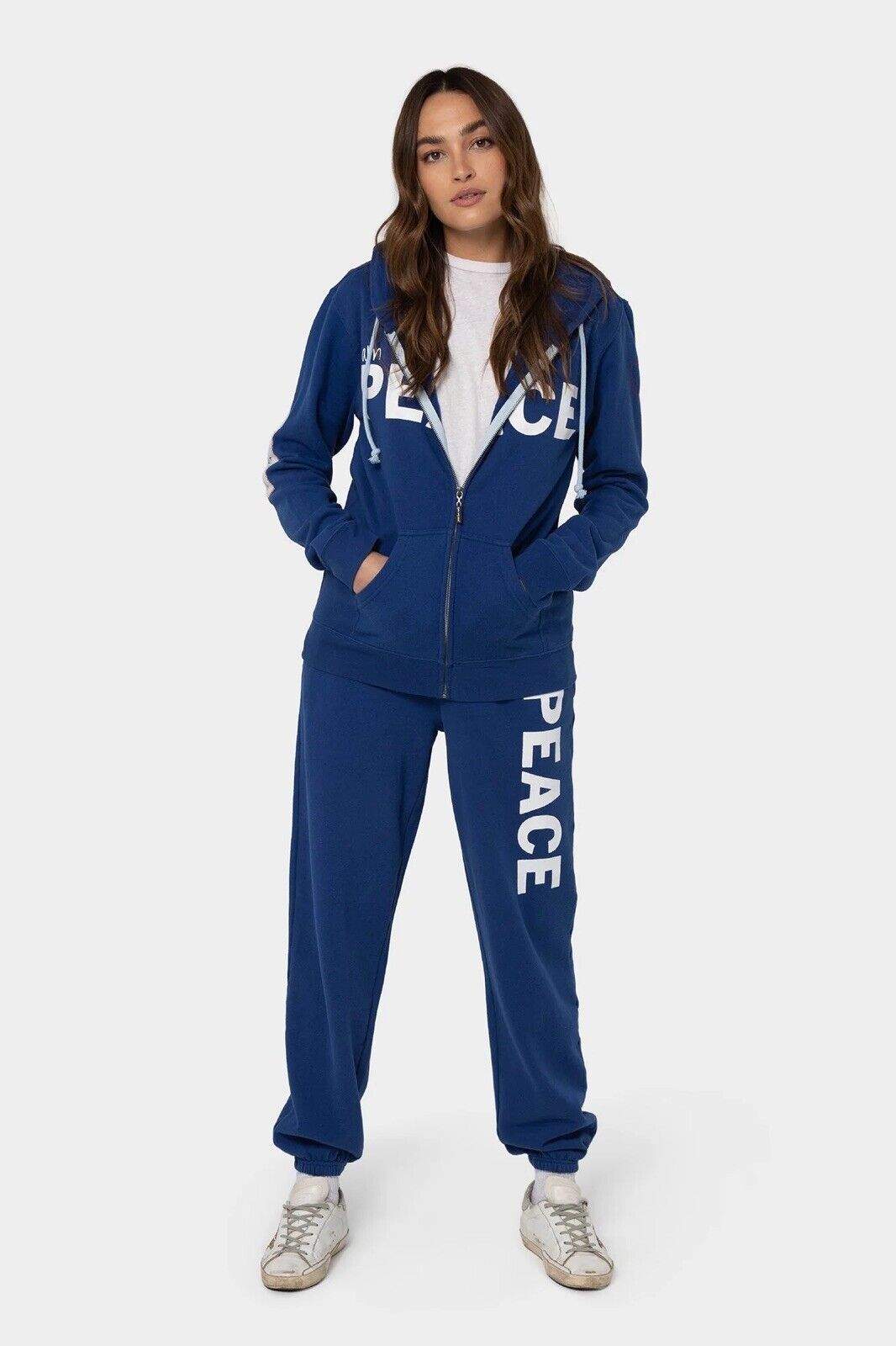 Peace Love World Love 2 Love Fleece Shirt Blue Peace XXS New