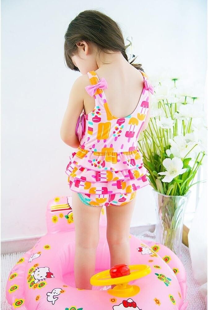Toddler Baby Girls One Piece Ice Cream Pink Cute Swimsuit ( Size : 130 )