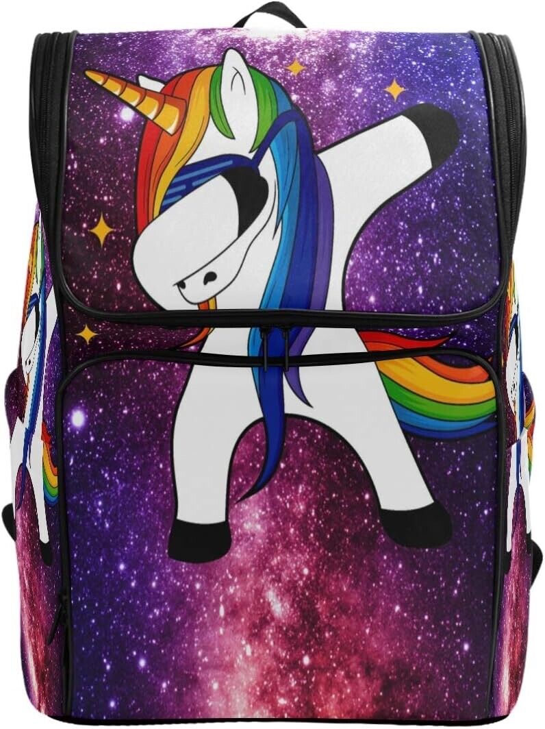 ZZKKO Animal Unicorn Space Galaxy Backpacks College Book Laptop Bag Camping