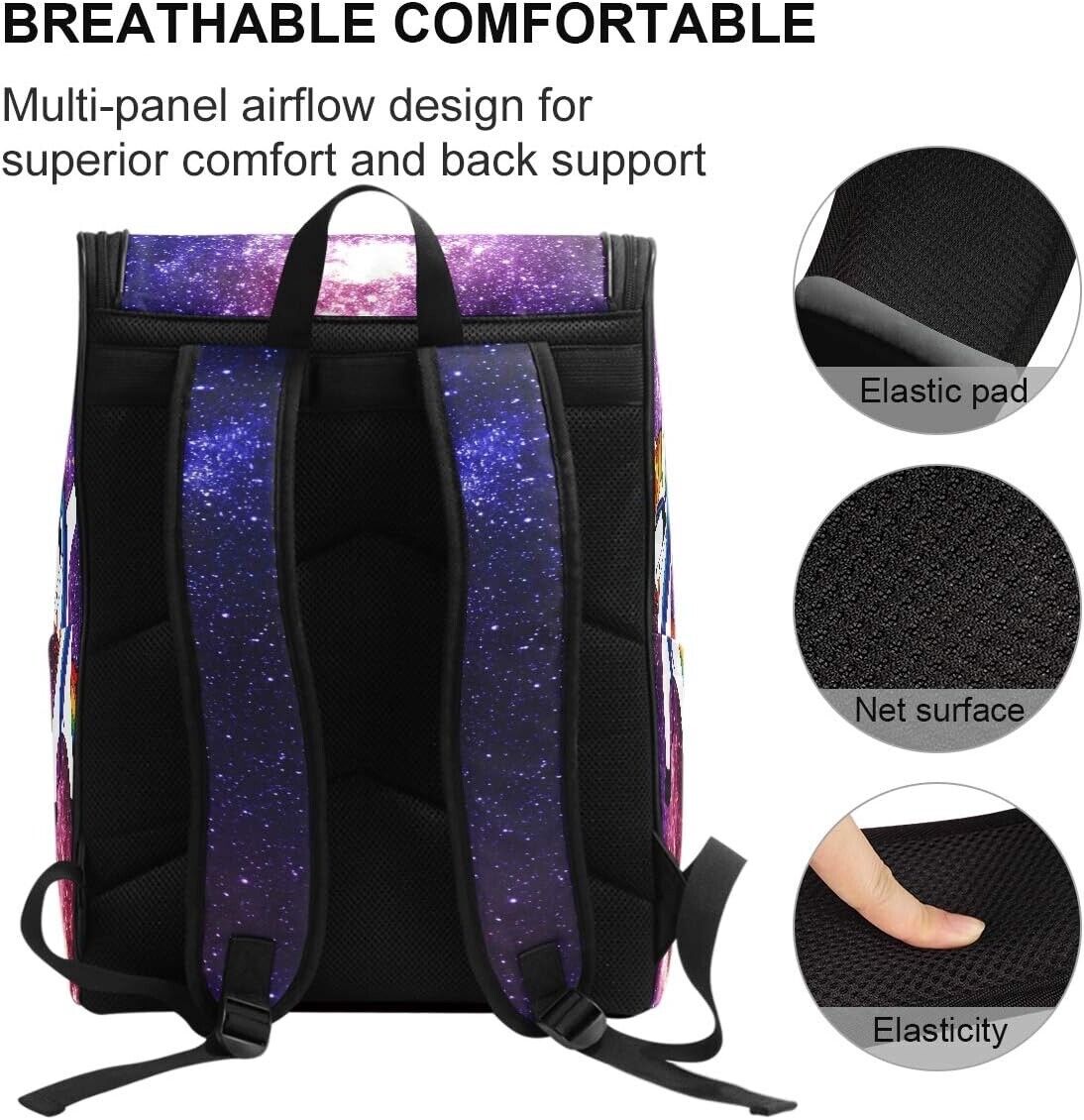ZZKKO Animal Unicorn Space Galaxy Backpacks College Book Laptop Bag Camping