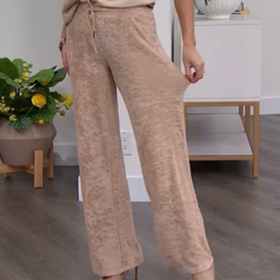 DG2 Downtown Wide Leg Terry Cloth Easy Women's Pant